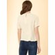 thumbnail image 5 of Blusa Informal Allegra K de manga corta con cuello Redondo y Plisado Para Mujer Beige M, 5 of 6