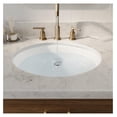 thumbnail image 3 of 16" x 19.63" Oval Undermount Bathroom Sink Vanity in White, Durable Ceramic Constuction, Space-Saving, Overflow-Proof, Modern Design, 3 of 9