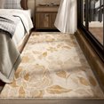 thumbnail image 4 of Alfombra marrón resistente a la suciedad con diseño floral para sala de estar, dormitorio, alfombras antideslizantes para el frente de la cama, alfombras europeas suaves y esponjosas para sala de estu, 4 of 5
