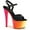 Black Faux Leather/Neon Multi, variant on Women's Pleaser Rainbow 309UV Ankle Strap