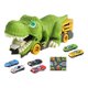thumbnail image 1 of Camión transportador de dinosaurios devorador de autos Mornei Camión devorador de dinosaurios portátil creativo para 6 autos pequeños y, 1 of 8