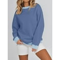 thumbnail image 5 of Women Cute Sweatshirts Contrast Color Loose Casual Pullovers Fall Long Sleeve Tops Autumn Streetwear, 5 of 9