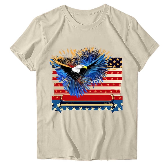 Vetsdori Patriotic T Shirts for Women Independence Day 4th of July Pullover Short Sleeve Summer USA Years Anniversary Crew Neck,Graphic Fashion Womens Tops Red White and Blue