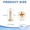 thumbnail image 2 of Uxcell 50Pcs ST5 x 16mm Pan Head Self Tapping Screws for Metal, Gold, 2 of 6