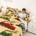 thumbnail image 3 of Castle Fairy Cartoon Construction Truck Full Size Sheets 4-Piece for Toddlers, Cute Excavator Road Sign Bed Sheets for Kids Bedroom Decor, Green Blue Red, 3 of 6