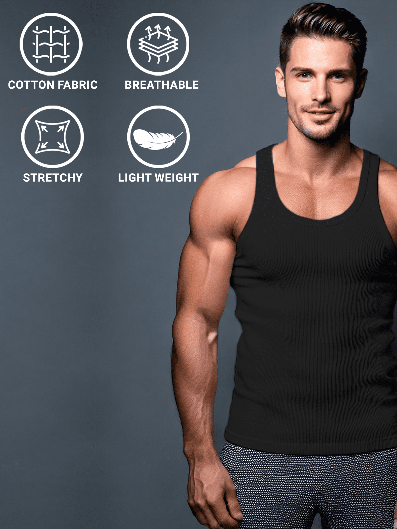 Mossy Oak Mens Tank Top Breathable, Tagless Under Shirts for Men, A-Shirt, 6-Pack