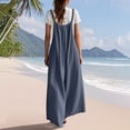 thumbnail image 4 of Breezora Women's Boho Floral Wide Leg Jumpsuit Casual Pleated Overalls with Pockets Summer Comfort Romper XXL Size Dark Gray, 4 of 9