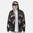 thumbnail image 2 of Vsdgher Style Tribal Imprimé Raton Laveur Sweat à Capuche Adulte pour Hommes Femmes, Manches Longues Protection Solaire Chemises de Pêche pour Course Athlétique Natation-Moyen, 2 of 7