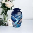 thumbnail image 5 of MUKTIVE River Blue Urns for Ashes Adult Male & Female Inch - Set 0f 5 Burial Adult Urns for Human Ashes Women & Men - Memorial Combo Urn - Funeral Urn for Cremated Remains (1 Large, 4 Keepsake), 5 of 7