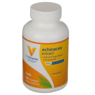 The Vitamin Shoppe Standardized Echinacea Extract, A Blend of Angustifolia and Purpurea, Herbal Supplement that Supports Healthy Immune Function (100