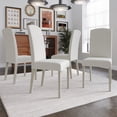 thumbnail image 3 of Castle Place Elegant 4-Piece Linen Upholstered Indoor Dining Chairs, HK Wenge, 3 of 6
