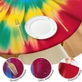 thumbnail image 4 of Colorful Tie Dye Mandala Pattern Round Fitted Tablecloth with Elastic Edge,Dining Table Cover Waterproof,Outdoor Round Tablecloth for Camping,Dining,Indoor and Outdoor, 4 of 7
