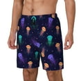 thumbnail image 2 of Haiem Sea Jellyfish Mens Swim Trunks with Compression Liner 2 in 1 Swimming Shorts Stretch Swimwear Quick Dry,Board Shorts-X-Large, 2 of 9
