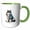 Green/White, variant on 3drose, Alaskan Malamute Cute Artistic Cartoon Illustration, 11oz Two-tone Black Mug