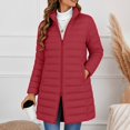 thumbnail image 6 of Enjoytime Quilted Jackets for Women Long Sleeve Zip Up Hooded Puffer Coat Winter Warm Soft Lightweight Stand Collar Long Jacket, 6 of 8