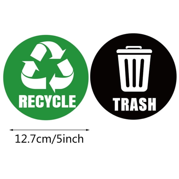 Recycling and Trash Label Sticker Set – Recyclable / Non-Recyclable Decal for Bins Cans Containers