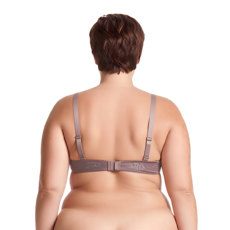 Curve Muse Womens Plus Size Perfect Shape Add 1 Cup Push Up Underwire Tshirt Bra-2PK-Grayish Brown,Peak Green-46D