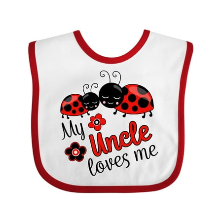 

Inktastic My Uncle Loves Me with Cute Ladybugs Gift Baby Boy or Baby Girl Bib