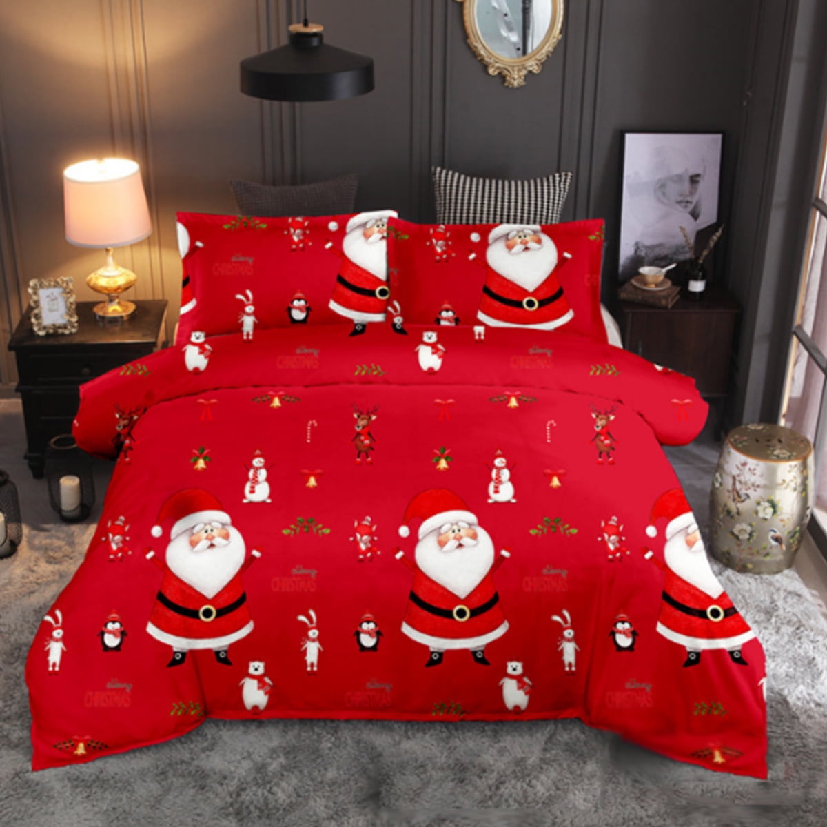 Christmas Bedding Set Christmas Printing Duvet Quilt Cover