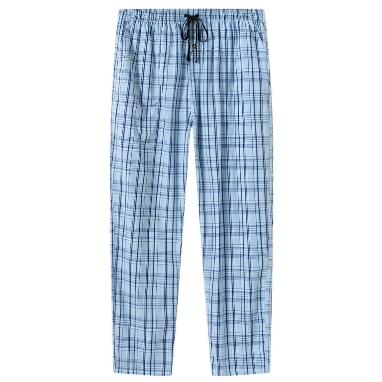 MoFiz Mens Cotton Pajama Pants Lightweight Lounge Sleep Plaid Bottoms with  Pockets Drawstring Plaid 67 M-2XL