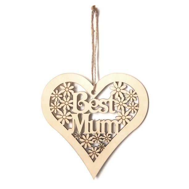 Letras de madera pared colgante de la placa decoración sin terminar letreros ornamentos hogar suministros fiesta día de la madre artesanía regalos 3 piezas Scienceny HA011685-00