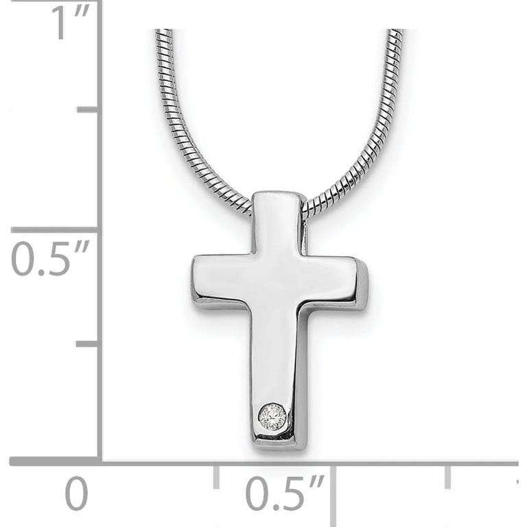 Sterling Silver White Ice .01ct. Diamond Cross 18 Sterling Silver White Ice .01ct. Diamond Cross 18