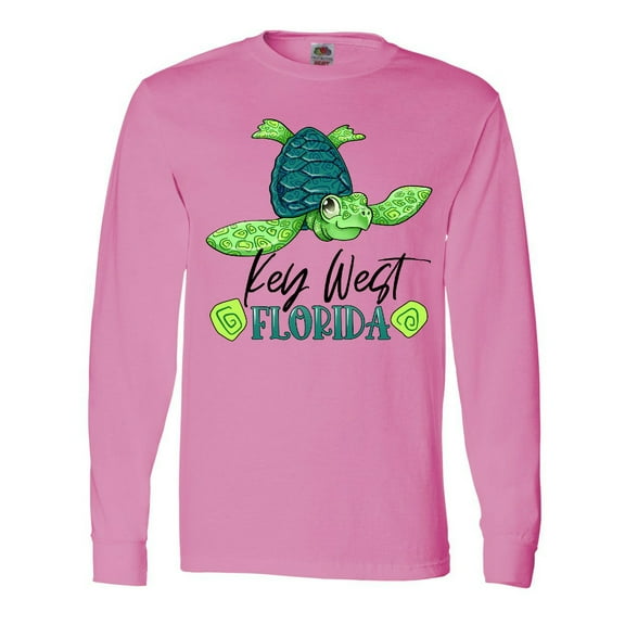 Inktastic Key West, Florida Happy Sea Turtle Long Sleeve T-Shirt
