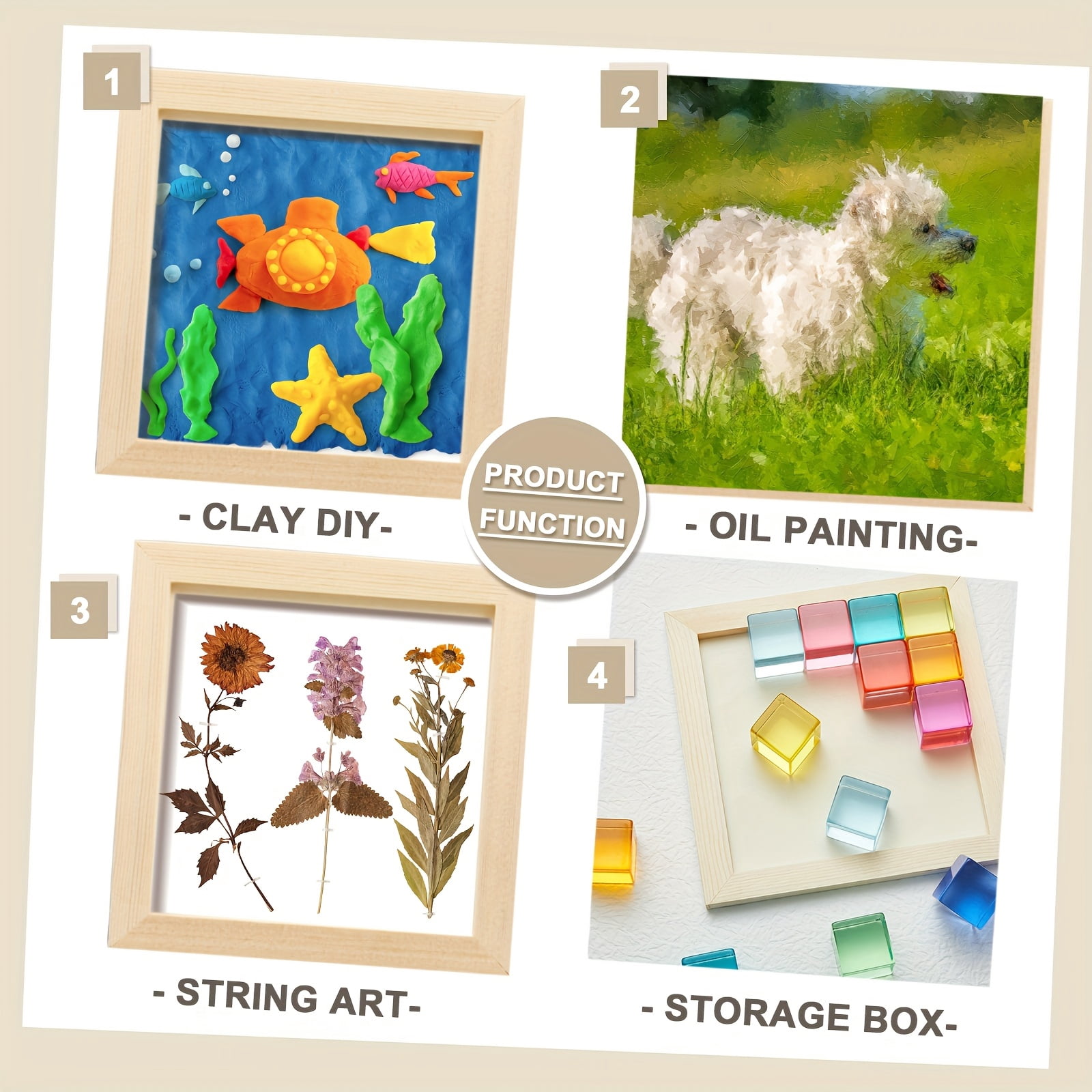 24 Pcs Unfinished Pine Wood Panels, 6'' x 6'' Square Wood Canvas & Painting Boards, Ideal for DIY Crafts, Acrylic Painting, Photo Frames & Art Projects