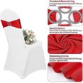 thumbnail image 3 of 1 pieza de fajas de LICRA para silla, lazos elásticos para silla, fajas, funda para silla con hebilla para fiestas, ceremonias, eventos, cumpleaños, recepción, banquetes, decoraciones de bod, 3 of 5
