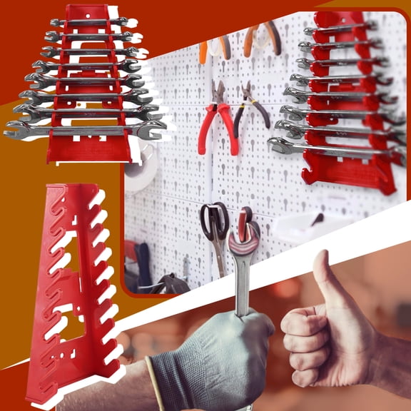 Homesteed Wrench Organizer Grippers Portable Wrench Holder for Tool Box and Pegboard Wall Mount Wrench Storage Rack Space Saver Tool Organizer