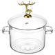 thumbnail image 1 of Cacerola de vidrio con tapa para cocinar, ideal para leche o como cacerola. Utensilios de cocina de vidrio para estufa, 1500 ml., 1 of 6