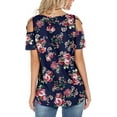 thumbnail image 6 of ANYJOIN Womens Summer T Shirts Strappy Short Sleeve Tunic Tops Strappy Cold Shoulder Blouse, 6 of 6
