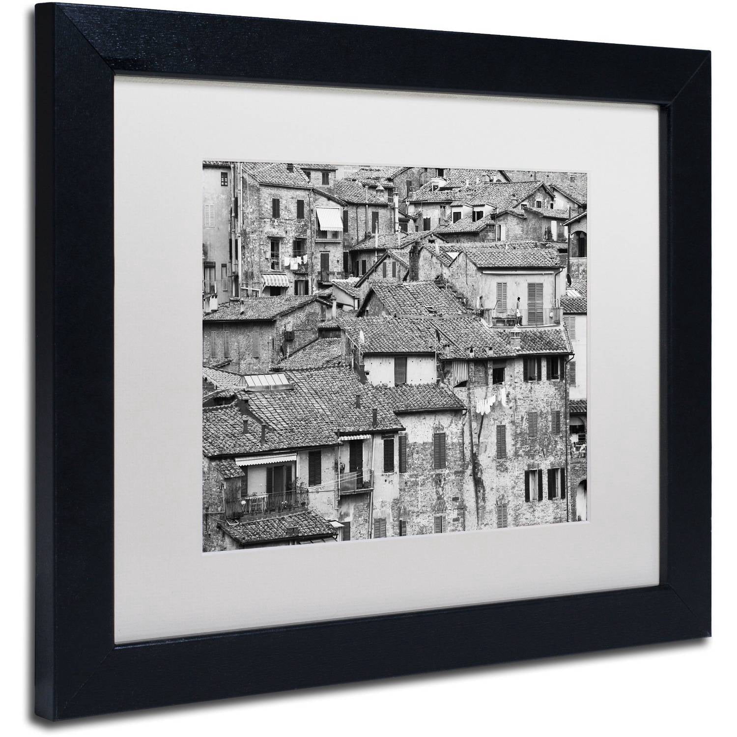 Trademark Fine Art "San Gimignano Texture" Canvas Art by Moises Levy White Matte, Black Frame
