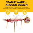 thumbnail image 4 of Red Pink Valentine's Day Table Cloths for 6 Foot Rectangle Tables, Love Heart Eucalyptus Leaves Retro Patio Waterproof Elastic Fitted Tablecloths, Washable Rectangular Table Cover for Camping, 4 of 8