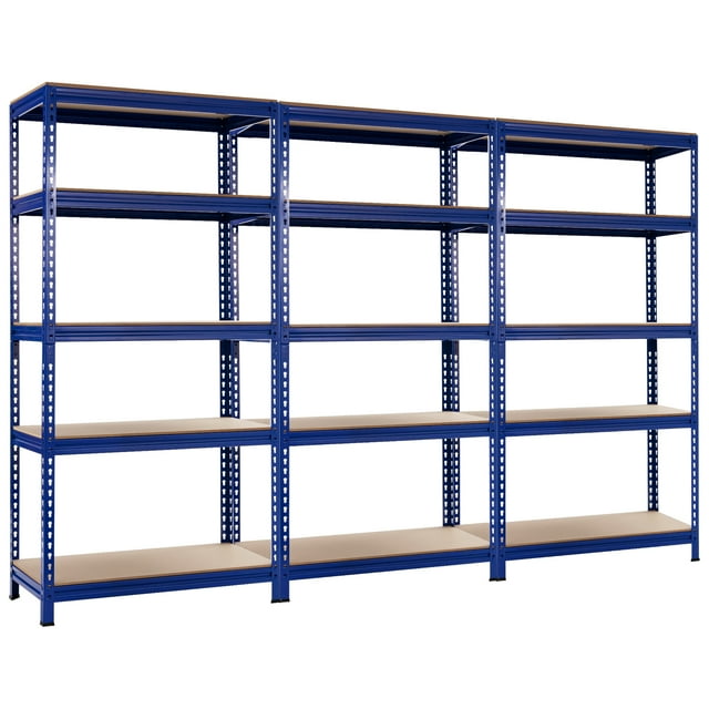 Patiojoy 5-Tier Industrial Steel Storage Shelves Garage Rack with Adjustable Shelves Navy Blue