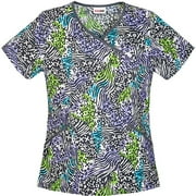 Animal Mix Mock Wrap Top
