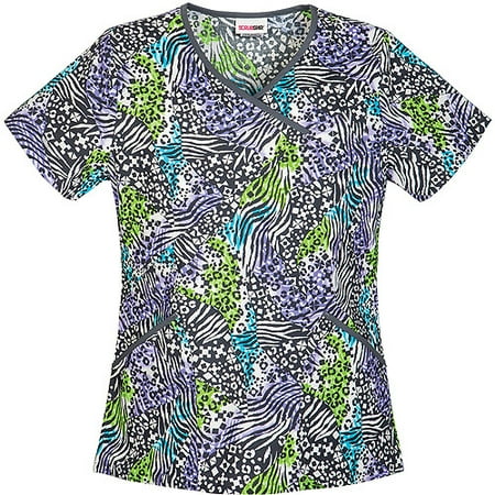 Animal Mix Mock Wrap Top