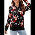 thumbnail image 1 of Suéter de Punto de Larga con Cuello Redondo para Mujer, Suéter Informal Grueso para Otoño e Invierno Negro L, 1 of 8