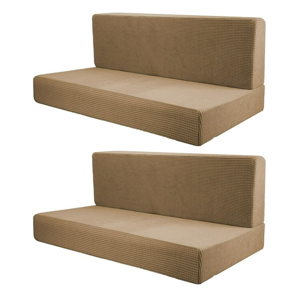 Fundas de cojín para Camper, 2 piezas, fundas para asientos de RV, funda de cojín para asiento de sofá fácil de instalar, funda de cojín para comedor marrón