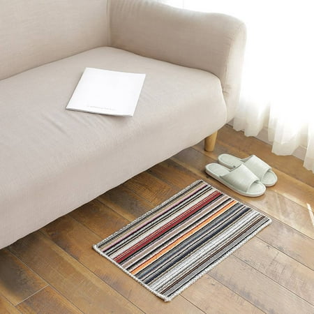 Colorful Striped Pattern Anti Slip Carpet Door Mats Doormats