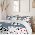 thumbnail image 5 of Ambesonne Abstract Duvet Cover Set, Playing Cards, 2-Calking, Slate Blue Red Black, 5 of 6
