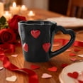 thumbnail image 4 of Valentine's Day Heart Ceramic Couple Mug Set - Romantic Coffee/Tea Mugs, Perfect Gift for Valentines Opening Activities & Easter Decor, Cute Design for Couples & Loved Ones, 5.27*3.7*3.54in, Black, 4 of 6