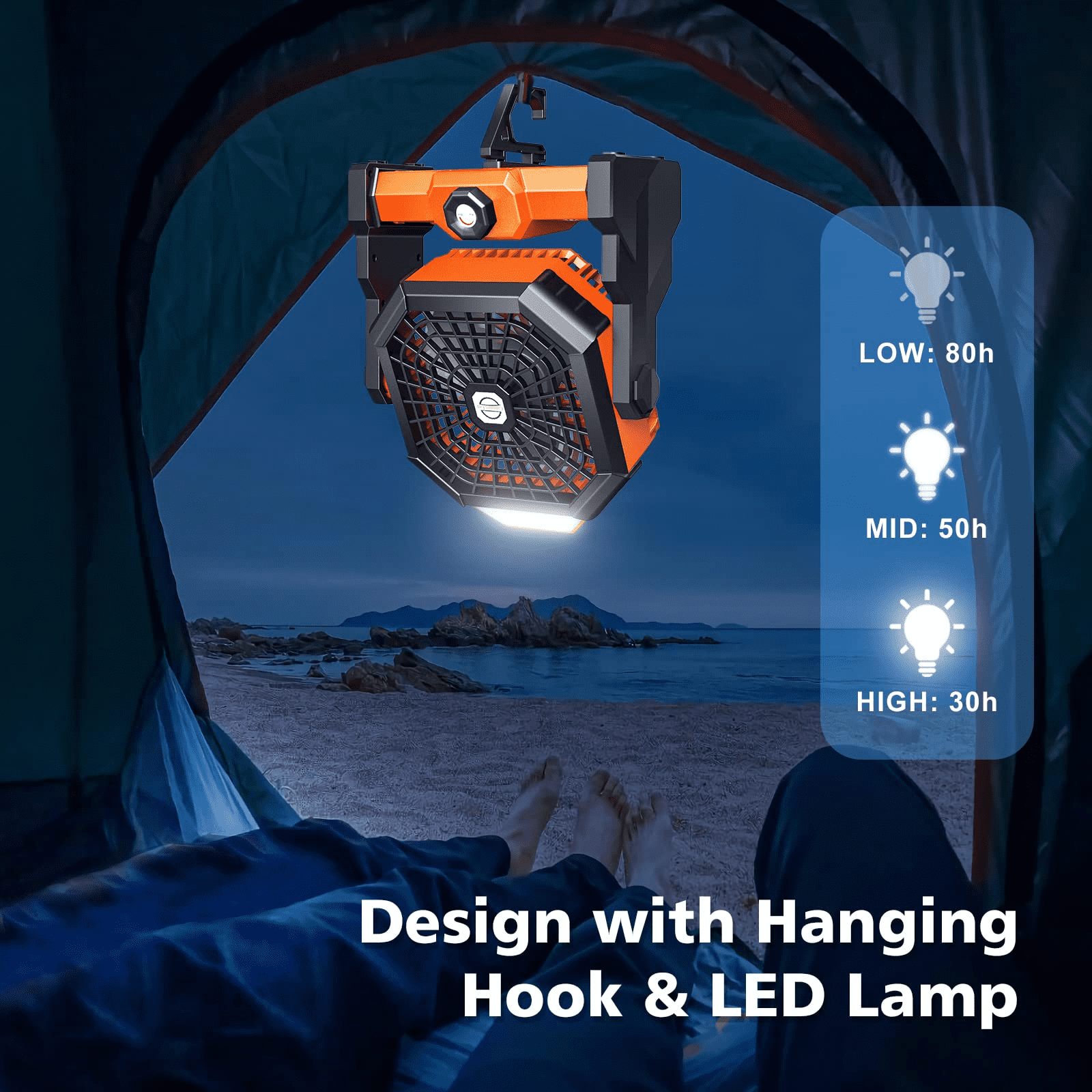 Number-one Camping Fan Rechargeable Portable Personal Fan 3 Speed, 2 lb