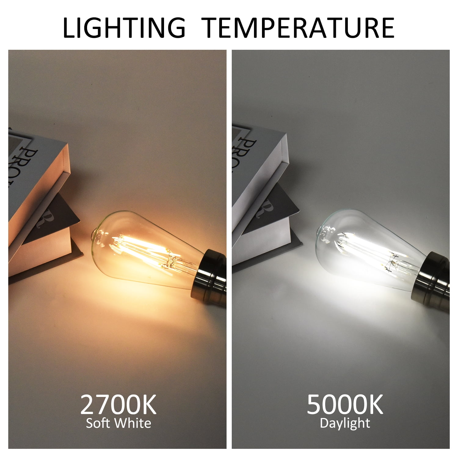 Great Value ST19 Vintage LED Light Bulb, 5-Watt (60W Equivalent), Soft White, Dimmable, E26, 16 Pack