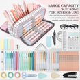 thumbnail image 3 of 2023 - Large Pencil Case, Large Capacity Pencil Case With 3 Compartments, Makeup Bag Portable Office Statio, 3 of 5