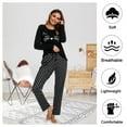 thumbnail image 4 of Womens Pajama Sets Long Sleeve Long Pants Pajamas for Women Cat Print Womens Soft Sleepwear with Pocket 2 Piece Cute Women's Loungewear Set, S-XXL, 4 of 12
