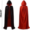 thumbnail image 2 of Cape Noire Rouge à Double Face Cape à Capuche Adulte pour Cosplay Costume d'Halloween, 2 of 4