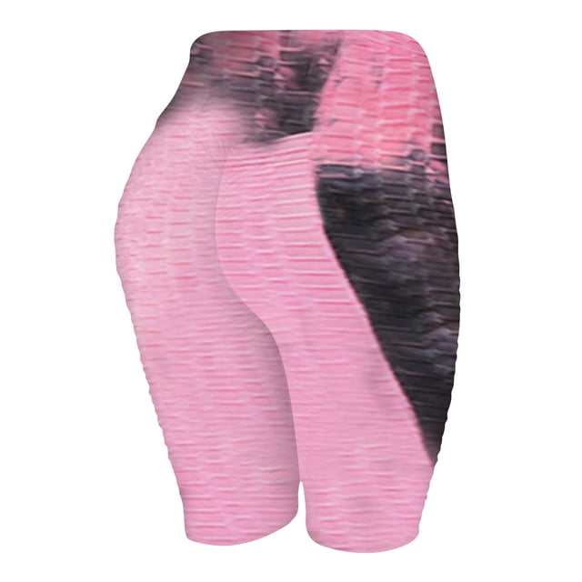 Gibobby Pantalones dama Tie-dye Running Biker Shorts Pantalones Leggings Mujeres Stretch Arrugado Yoga Fitness Yoga Pantalones(Rosa, XXL)
