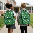 thumbnail image 3 of SCRAWLGOD Paws Bone Print Dark Green Unisex Backpack, Lightweight Laptop Bag for Work Business School Daily Commute, 17 Inch Knapsack for Girls Boys, 3 of 7