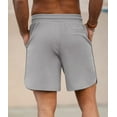 thumbnail image 2 of Iceglad Mens Athletic Shorts Elastic Drawstring 7in Inseam Stretch Waffle Running Gym Gray S, 2 of 9